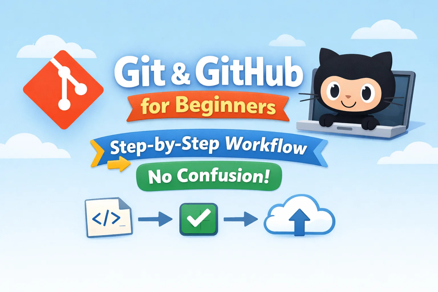 Git & GitHub for Beginners — Step-by-Step Workflow (No Confusion)
